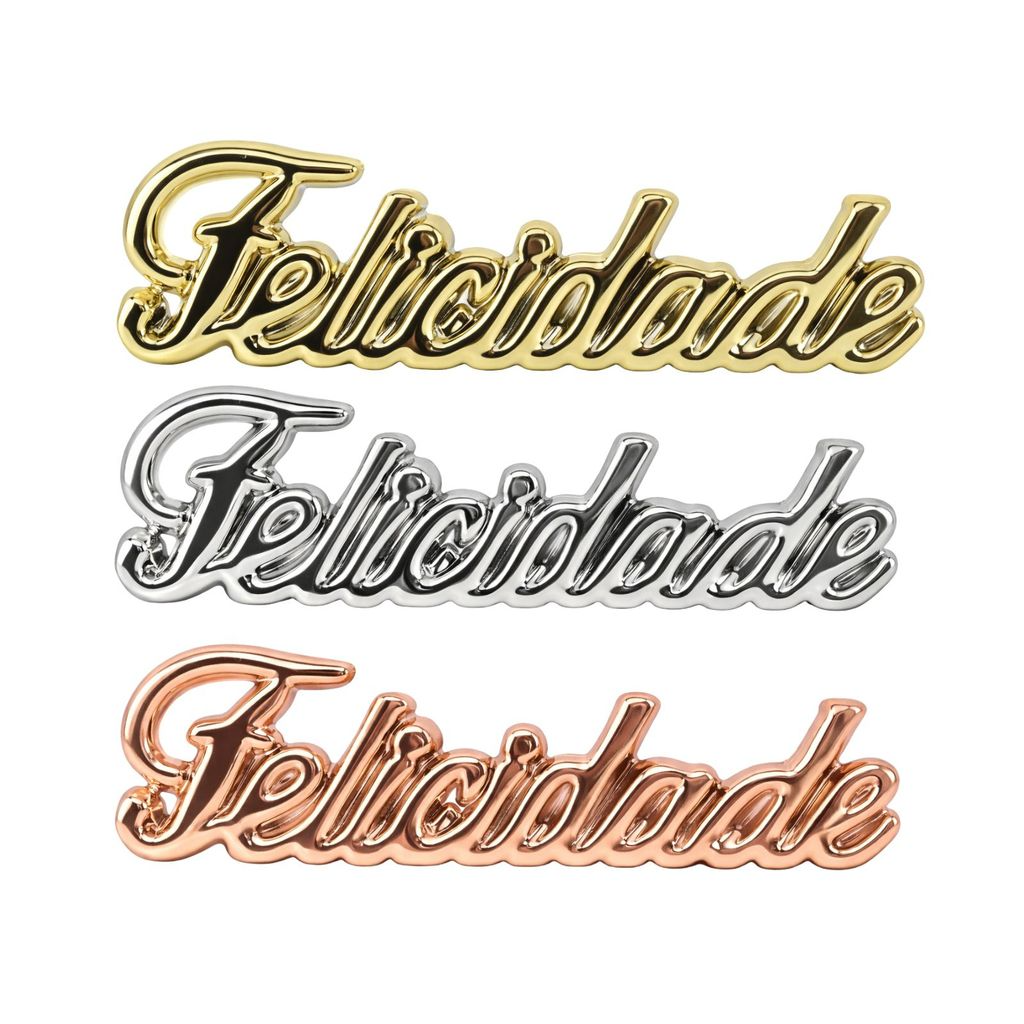 Enfeite Decorativo em Porcelana Palavra Felicidade